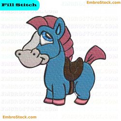 Cartoon Horse Super Cute Horses Embroidery Design 1