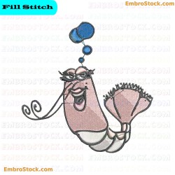 Cartoon Inspired Crustacean Embroidery Design 1