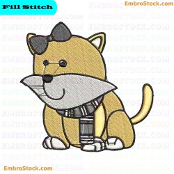 Cartoon Kitten Embroidery Design 11