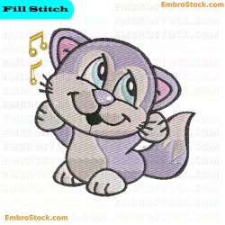 Cartoon Kitten Embroidery Design 8