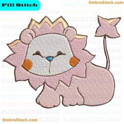 Cartoon Lion Embroidery Design 16