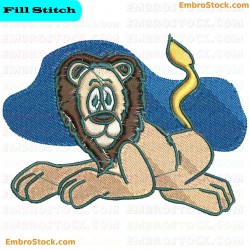 Cartoon Lion Embroidery Design 2