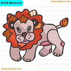 Cartoon Lion Embroidery Design 3