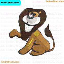 Cartoon Lion Embroidery Design 4