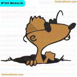 Cartoon Mole Embroidery Design 1