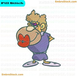 Cartoon Monkey Character Embroidery Design 19