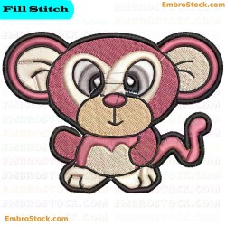 Cartoon Monkey Embroidery Design 13