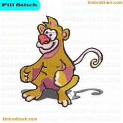 Cartoon Monkey Embroidery Design 31