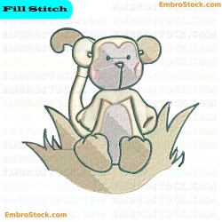 Cartoon Monkey Embroidery Design 36