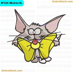 Cartoon Mouse And Wears A Tie Embroidery Design 13