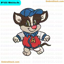 Cartoon Mouse Character Embroidery Design 4