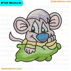 Cartoon Mouse Embroidery Design 1