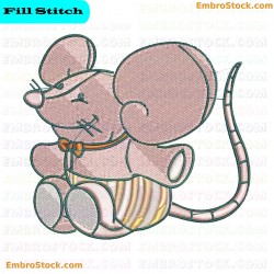 Cartoon Mouse Ragdoll Critters Embroidery Design 1