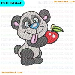 Cartoon Panda Embroidery Design 11