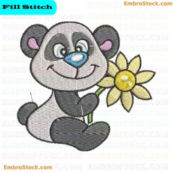 Cartoon Panda Embroidery Design 18