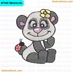 Cartoon Panda Embroidery Design 19