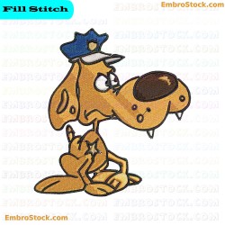 Cartoon Police Dog Embroidery Design 61