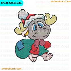 Cartoon Reindeer Embroidery Design 3