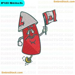 Cartoon Rocket Embroidery Design 2