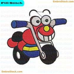 Cartoon Scooter Embroidery Design 1