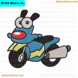 Cartoon Scooter Embroidery Design 2