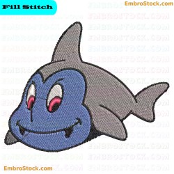 Cartoon Shark Embroidery Design 6