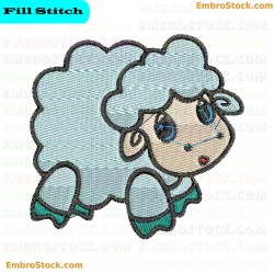 Cartoon Sheep Embroidery Design 19