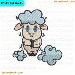 Cartoon Sheep Embroidery Design 21