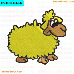 Cartoon Sheep Embroidery Design 6