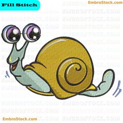 Cartoon Snail Embroidery Design 4