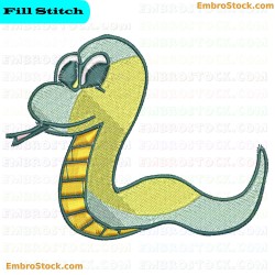 Cartoon Snake Embroidery Design 1