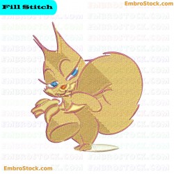 Cartoon Squirrel Embroidery Design 5