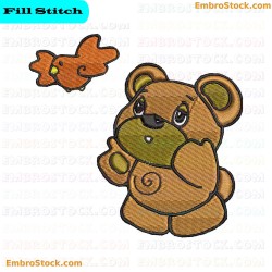 Cartoon Style Bear Embroidery Design 17