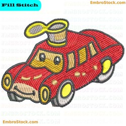 Cartoon Style Car Embroidery Design 8