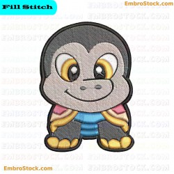 Cartoon Style Gorilla Embroidery Design 19