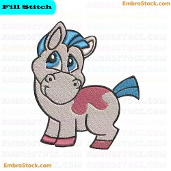 Cartoon Style Horse Embroidery Design 4