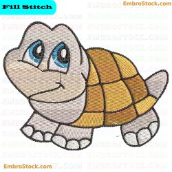 Cartoon Style Turtle Embroidery Design 9