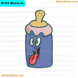 Cartoon Styled Baby Bottle Embroidery Design 18