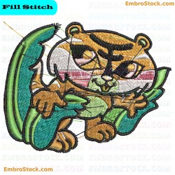 Cartoon Tiger Embroidery Design 13