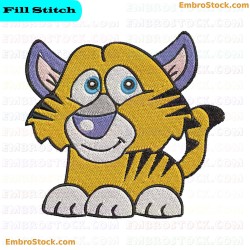 Cartoon Tiger Zoo Embroidery Design 12