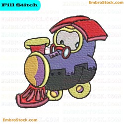 Cartoon Train Embroidery Design 2