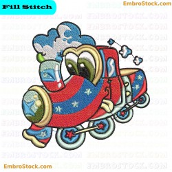 Cartoon Train Embroidery Design 6