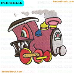 Cartoon Train Embroidery Design 8