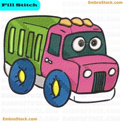 Cartoon Truck Embroidery Design 3