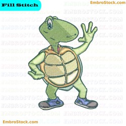 Cartoon Turtle Embroidery Design 14