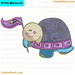 Cartoon Turtle Embroidery Design 3