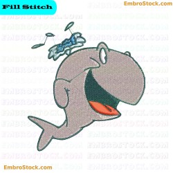 Cartoon Whale Embroidery Design 5