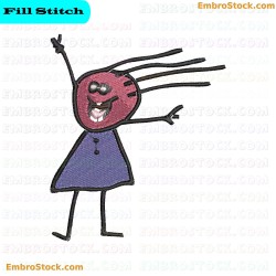 Cartoonish Character Embroidery Design 39