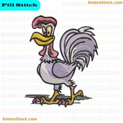 Cartoonish Chicken Embroidery Design 23