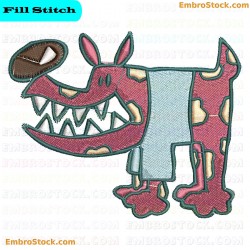 Cartoonish Dog Embroidery Design 91